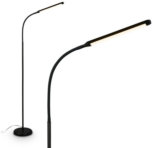 BRILONER - LED Stehlampe mit Touch, dimmbar, Speicherfunktion, Leselampe, Wohnzimmerlampe, Schlafzimmer Deko, Deckenfluter, Standleuchte, Stehleuchte, 21x170 cm, Schwarz