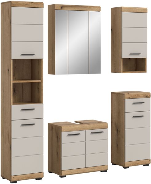 Badkombination B/H/T: 164x191x34 cm in Evoak Oak Nachbildung
