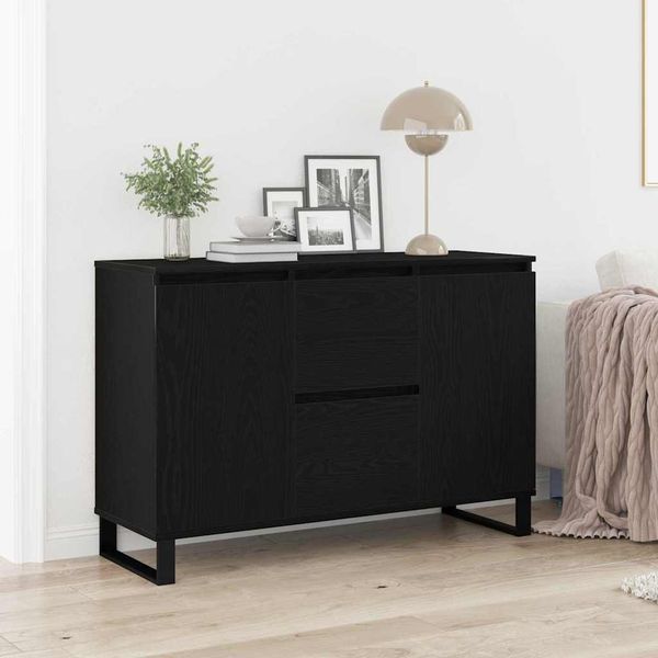 vidaXL Sideboard Schwarz Eichen-Optik 101,5 x 35 x 70 cm Holzwerkstoff 862935
