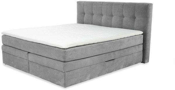 Jockenhöfer 'Amy' Boxspringbett, 180x200 cm, Cord Hellgrau