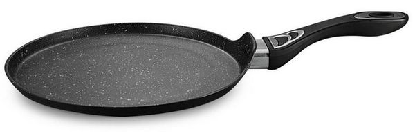 alesvelt Crêpepfanne Pizzapfanne Sienna 28 cm / 32 cm Induktion geeignet antihaft Marmor, Aluminium