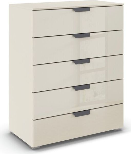 rauch Aditio Box, Kommode, 5 Schubladen, mit Glasfront, mit Softclose-Funktion, Farbe Beige, BxHxT 80x100x42cm Bild 3