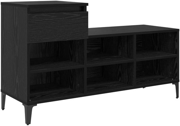 vidaXL Schuhschrank mit Regal Schwarz Eichen-Optik 102 x 36 x 60 cm 881044 Bild 2
