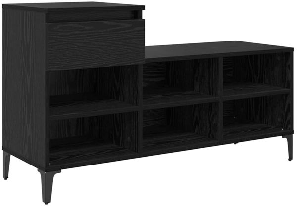 vidaXL Schuhschrank mit Regal Schwarz Eichen-Optik 102 x 36 x 60 cm 881044