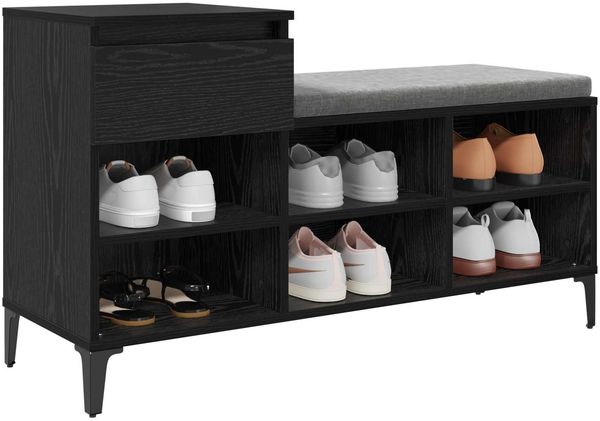 vidaXL Schuhschrank mit Regal Schwarz Eichen-Optik 102 x 36 x 60 cm 881044 Bild 3