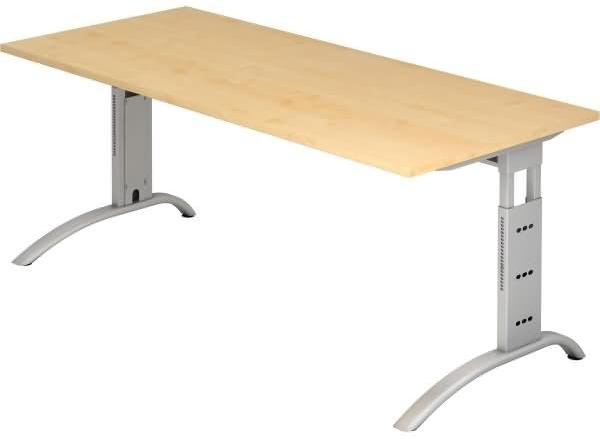 Schreibtisch FS19 C-Fuß 180x80 cm Ahorn Gestellfarbe: Silber
