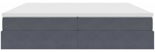vidaXL Aufbewahrungsbett mit Matratze Dunkelgrau 200 x 200 cm Samt 3370324 Bild 6