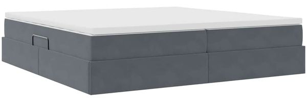 vidaXL Aufbewahrungsbett mit Matratze Dunkelgrau 200 x 200 cm Samt 3370324 Bild 5