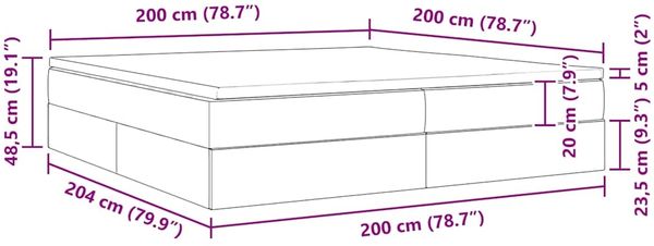 vidaXL Aufbewahrungsbett mit Matratze Dunkelgrau 200 x 200 cm Samt 3370324 Bild 12