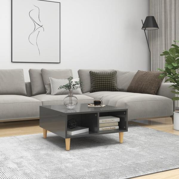 vidaXL Couchtisch Hochglanz-Grau 60 x 60 x 30 cm Spanplatte [805985]