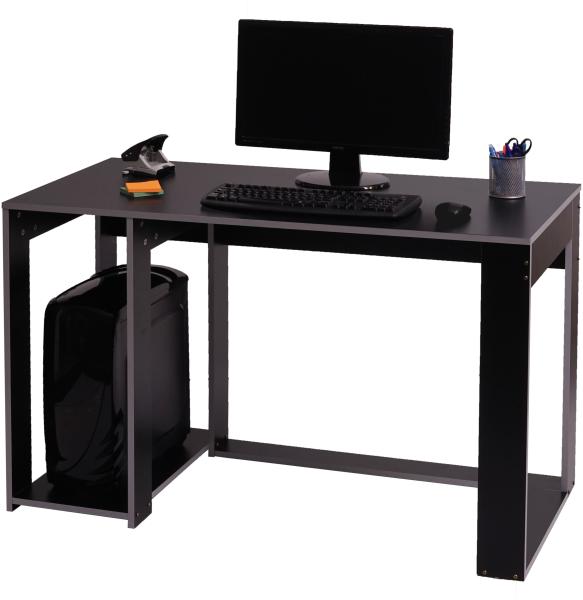 Schreibtisch HWC-J26, Computertisch Bürotisch, 120 x 60 x 76 cm ~ schwarz-grau