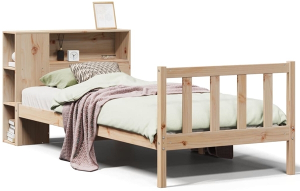 vidaXL Massivholzbett mit Regal ohne Matratze 90x200 cm Kiefer 3321680