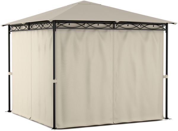 Blumfeldt Mondo - Pergola Partyzelt Gartenzelt Gazebo, Größe: 2,95 x 2,6 x 2,95 m (BxHxT), 4 Seitenteile, EasyMount Concept, Witterungsschutz: UV / Wind / Regen, beige Bild 5