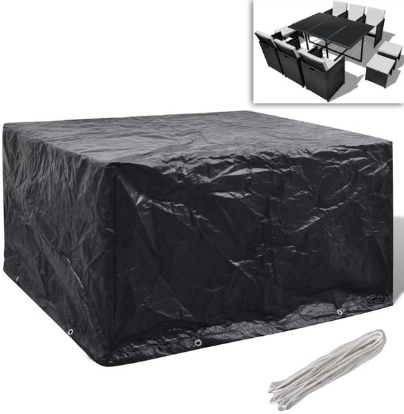 vidaXL Gartenmöbel-Abdeckung mit 8 Ösen, Polyethylen schwarz, 172 x 113 x 73 cm