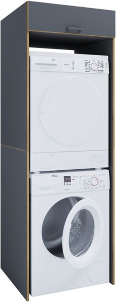 VCM Badmöbel Waschmaschinenschrank Rislo 922316 Anthrazit H. 200 x B. 67 x T. 68 cm