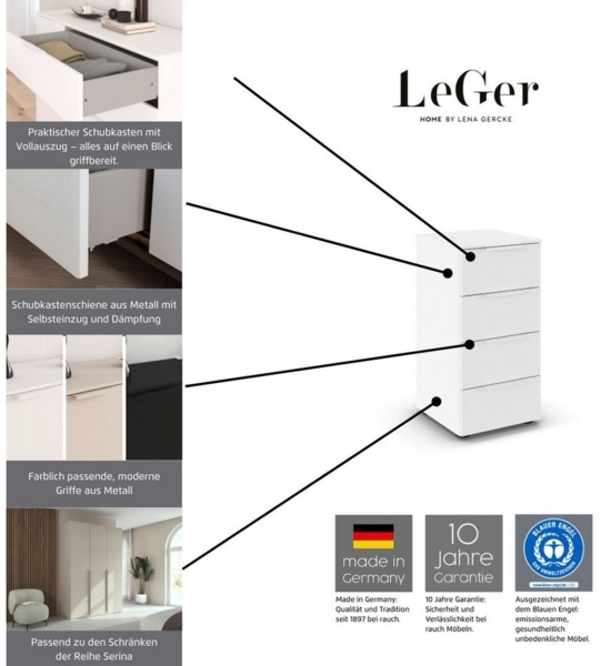 LeGer Home by Lena Gercke Kommode Serina, mit 4 Schubkästen sowie hochwertigen Metallgriffen MADE IN GERMANY Bild 2