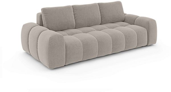 OTTO home 3-Sitzer AZITA optionale Schlafsofa mit Bettkasten, Breite 253cm, Sofa mit Wellenunterfederung, Bubble-Optik, Verlässliche Qualität