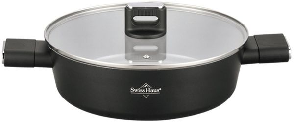 Hohe Pfanne Bratpfanne Ø28cm Deckel Antihaft Induktion Swiss Haus SH-SCLC28B