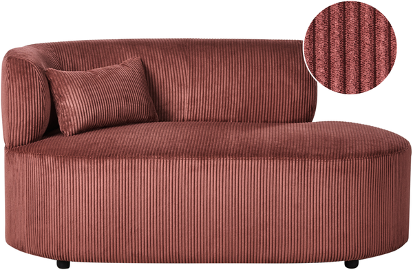 Linksseitige Chaiselongue VANVEY Cord Rot