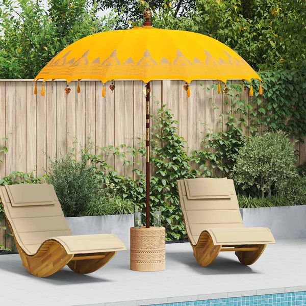 vidaXL Balinesischer Sonnenschirm Gelb 215 x 215 x 260 cm 42006461