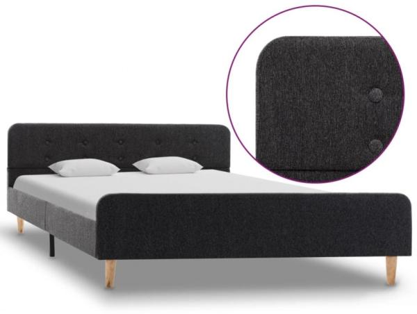 vidaXL Bettgestell Dunkelgrau Sackleinen 140x200 cm 284897