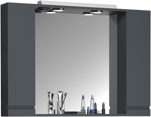 VCM Badmöbel Spiegelschrank Silora 918730 Anthrazit H. 71 x B. 100 x T. 14 cm