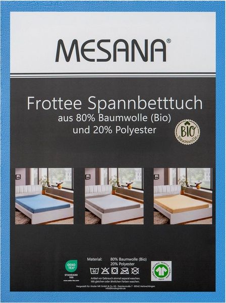 MESANA Spannbettlaken Frottee, Baumwolle, Gummizug: rundum, (1 Stück), unifarben