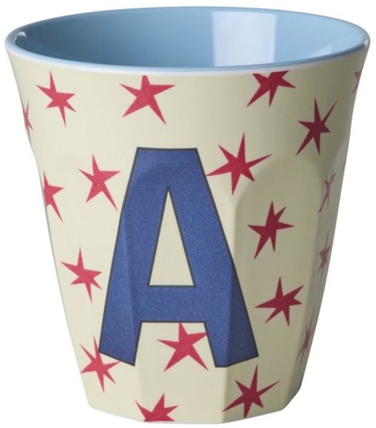 rice Becher Rice Melamin Buchstabenbecher A–Z – Melamin Becher mit Sternen, 1-tlg, Melamin