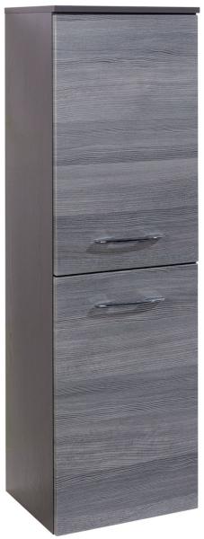 Midischrank >Graphit< in Dekor Eiche rauchsilber aus MDF - 40x130x35cm (BxHxT)