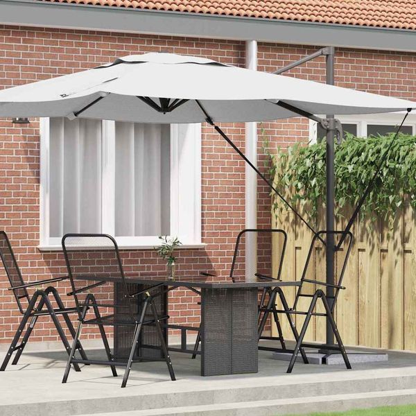 Roma Parasol, Sonnenschirm, Gartenschirm Beige 286 x 284 x 265 cm Aluminium und Polyester