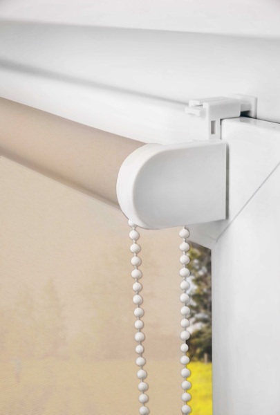 ondeco Klemmrollos ohne Bohren, Sichtschutz Rollo Fenster innen und Tür mit Klemmträger, Seitenzugrollo Lichtdurchlässig Blickdicht Sonnenschutz Trend - Sand - 45x150 cm Bild 3