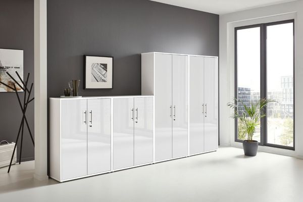 moebel-dich-auf Aktenschrank OFFICE EDITION (Set 54, 2x Aktenschrank niedrig + 2x Aktenschrank hoch) abschließbar, Metallgriffe