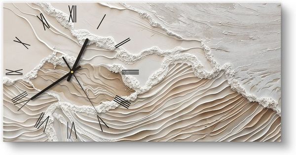 DEQORI Wanduhr 'Sandwellenzauber' (Glas Glasuhr modern Wand Uhr Design Küchenuhr)