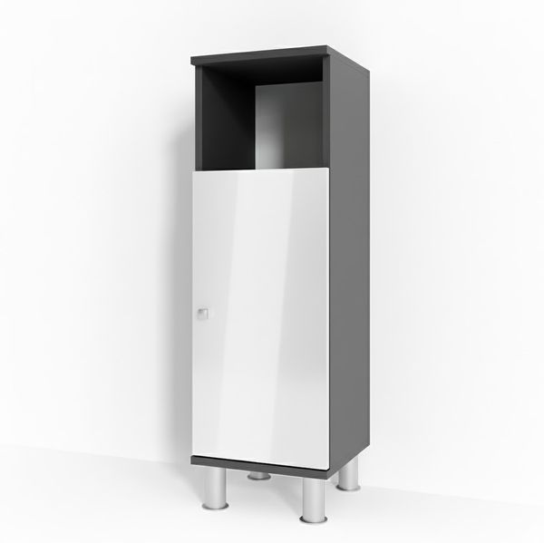 Vicco 'Fynn' Midischrank, Spanplatte, 30 x 95 x 30 cm, Anthrazit / Weiß