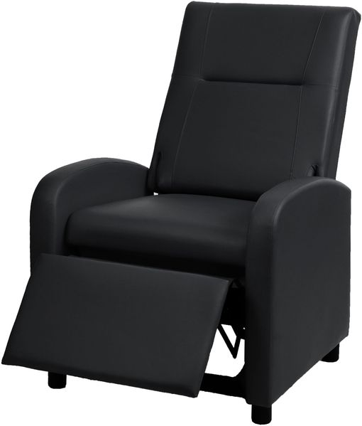 Fernsehsessel HWC-H18, Relaxsessel Liege Sessel, Kunstleder klappbar 99x70x75cm ~ schwarz