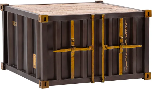 Couchtisch Cargon 85x85 cm von massivum Mangoholz und Metall braun Wohnzimmermöbel Industrie-Design, Containermöbel Sofatisch