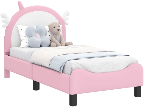 vidaXL Kinderbettgestell mit Kopfteil mit Kopfteil Rosa 70x140 cm PU 42011229