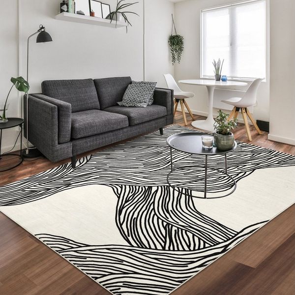 GarveeMore Teppich, rechteckig, Höhe: 7 mm, Geeignet für moderne und minimalistische Einrichtungsstile