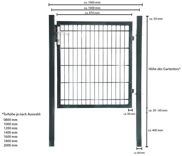 HOME DELUXE Gartentor für Doppelstabmattenzaun PORTARIUS - 180 cm Grün Bild 5