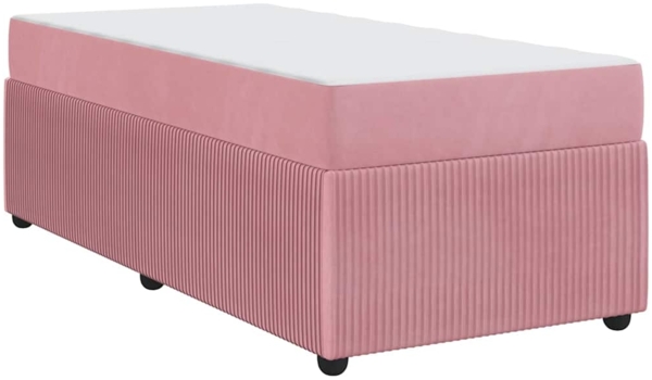 vidaXL Bettgestell mit Matratze mit Matratze Rosa 90 x 190 cm Samt 3398339