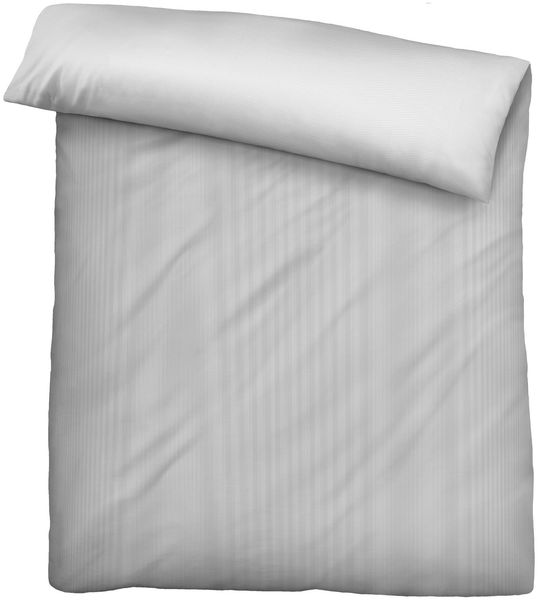 biberna Mako-Satin Bettwäsche 0615211 FEINE STREIFEN, sturmgrau, 1x 155x200 cm + 1x 80x80 cm