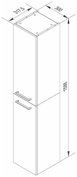 Fackelmann B.PERFEKT Hochschrank 31 cm breit, Anthrazit