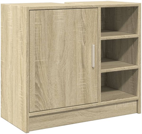 Waschbeckenunterschrank, Badschrank Sonoma-Eiche 63x29x55 cm Holzwerkstoff de7859