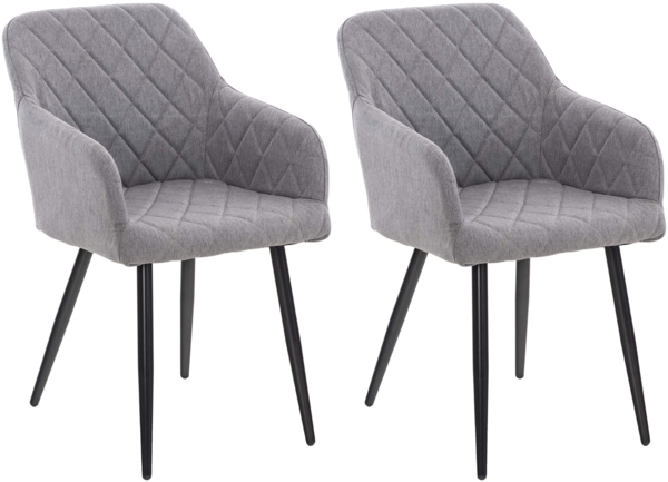 CLP 2er Set Esszimmerstuhl Shila,grau Stoff