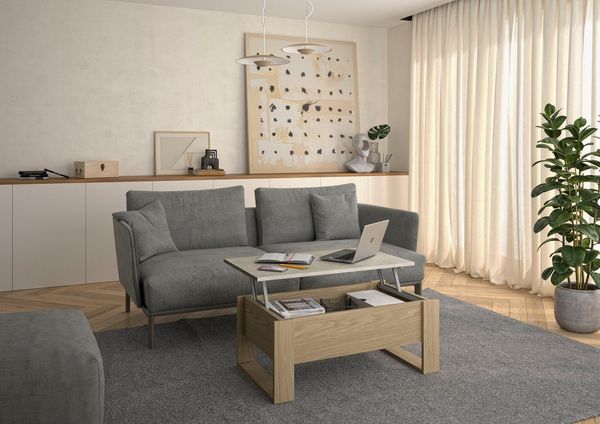 Gami Couchtisch DENVER, Hochklappbare Tischplatte