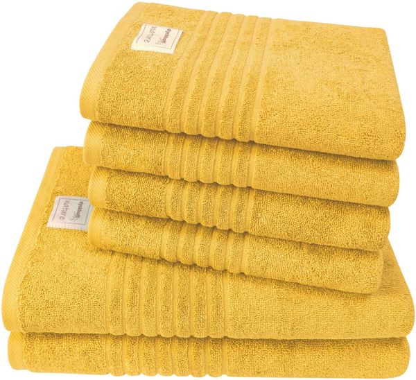 Dyckhoff Handtuch Set Nature, Frottier (Set, 6-St), 6er Set: 4x Handtücher, je 50 x 100 cm & 2x Badetuch 70 x 140 cm