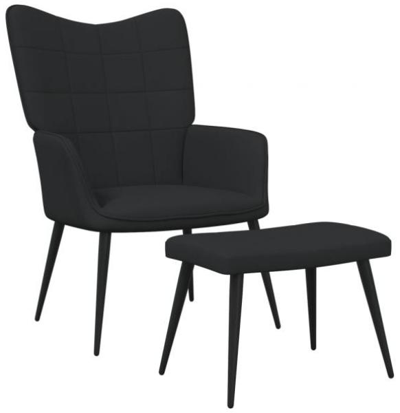 vidaXL Relaxsessel mit Hocker Schwarz Stoff [327958]