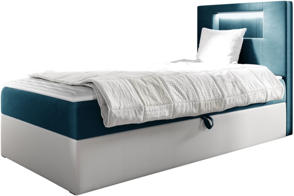 Boxspringbett 'Gladino Junior 1' blau 80x200 cm Rechts