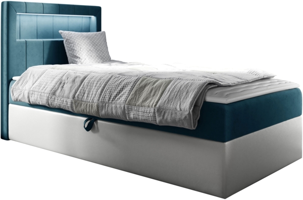 Boxspringbett 'Gladino Junior 1' blau 80 x 200 cm Rechts