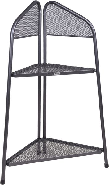 Eckregal EDKO - Stahl Grau 100x48x48cm | Standregal Ecke Wohnzimmerregal Dekorregal